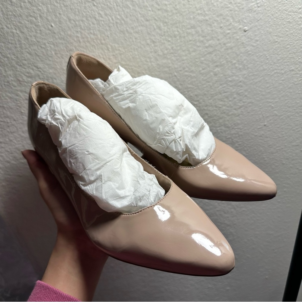 Elegant Nude Patent Leather Women's Shoes